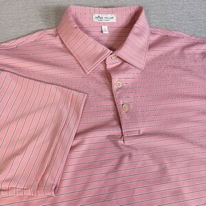 Peter Millar Summer Comfort Men's L Striped Pink Golf Preppy Performance Polo